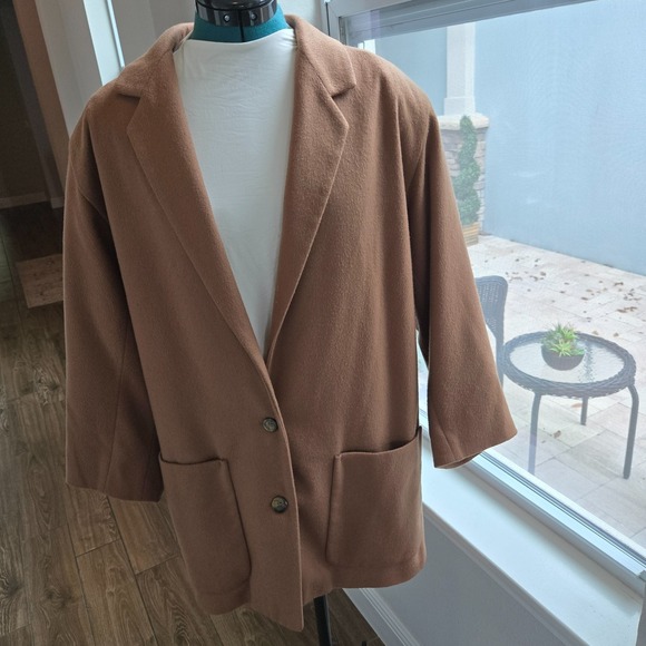 Ann Taylor Jackets & Blazers - Ann Taylor Overcoat Womens Size 8 Brown Wool Cashmere Blend Lined Classic Coat